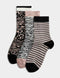 3pk Sparkle Patterned Ankle High Socks